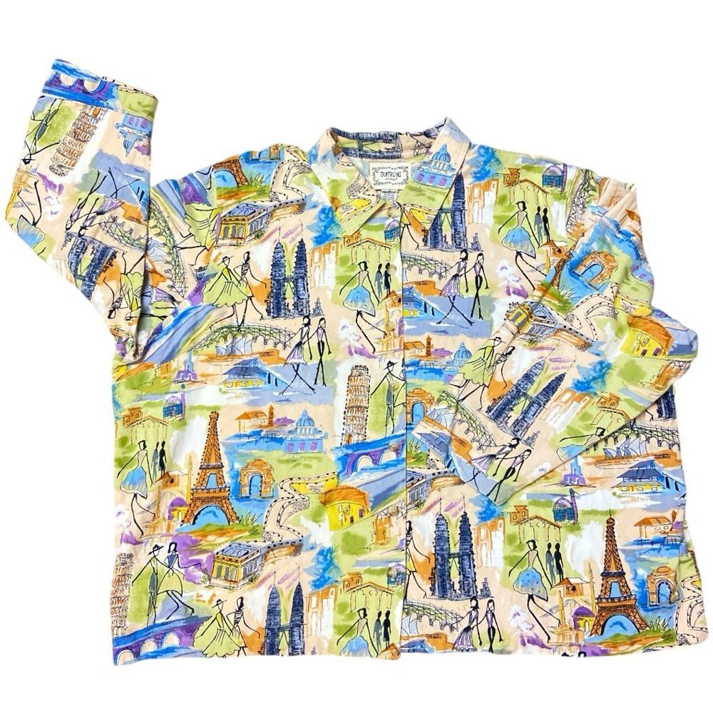 Vintage Tantrum 90s novelty buttons down shirt size 4X